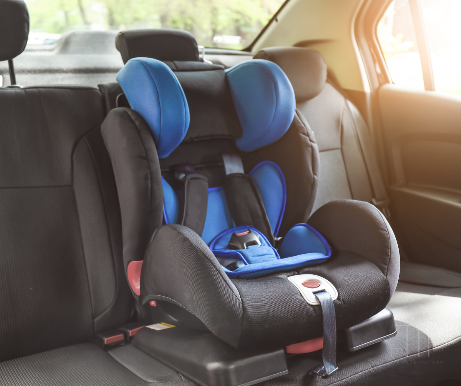 child seat on backseat of car