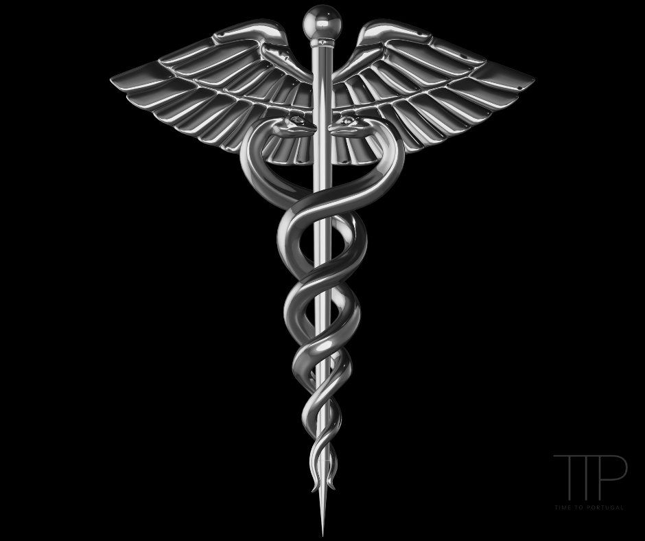 symbol of medicine black background