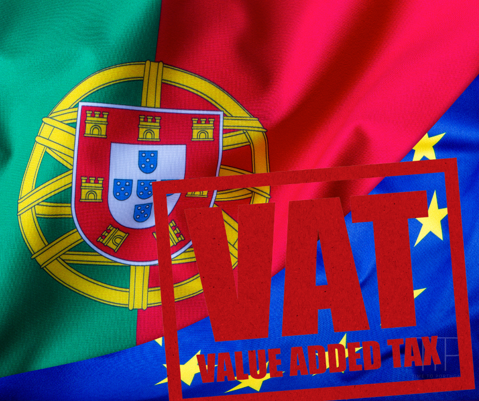 portuguese and eu flag and words VAT Value Added Tax