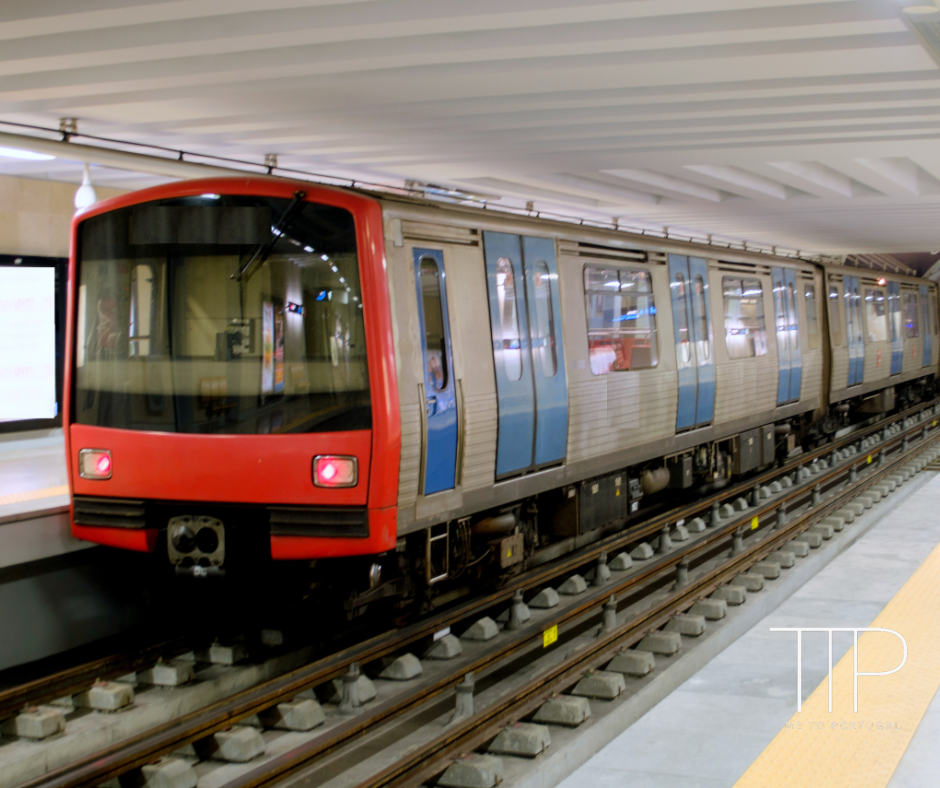 metro Lisbon subway in station