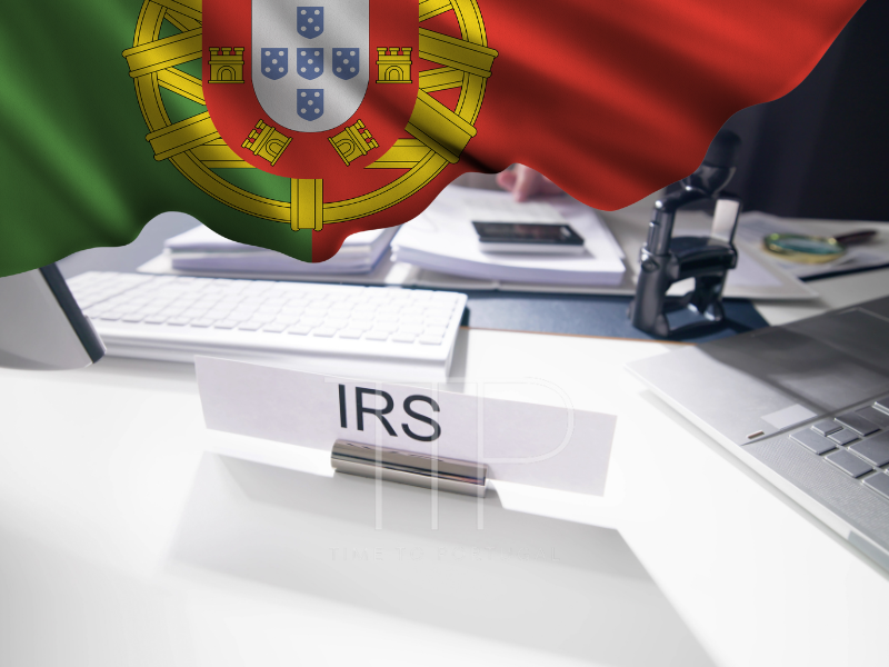 portuguese flag and IRS desk