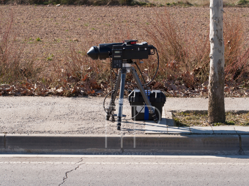 A traffic radar system on the side of a road