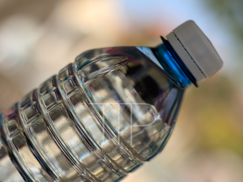 a plastic water bottle