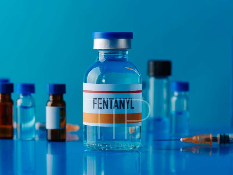 A bottle with the label Fentanyl among others