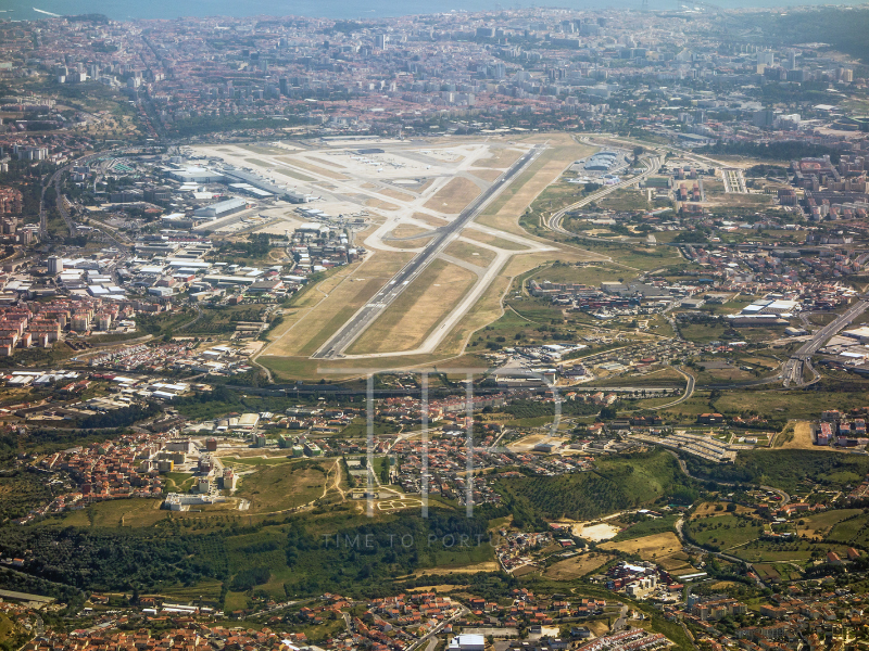 Arial view of Lisbon airport