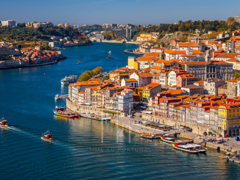 Houses of Porto at the Douro River bank.