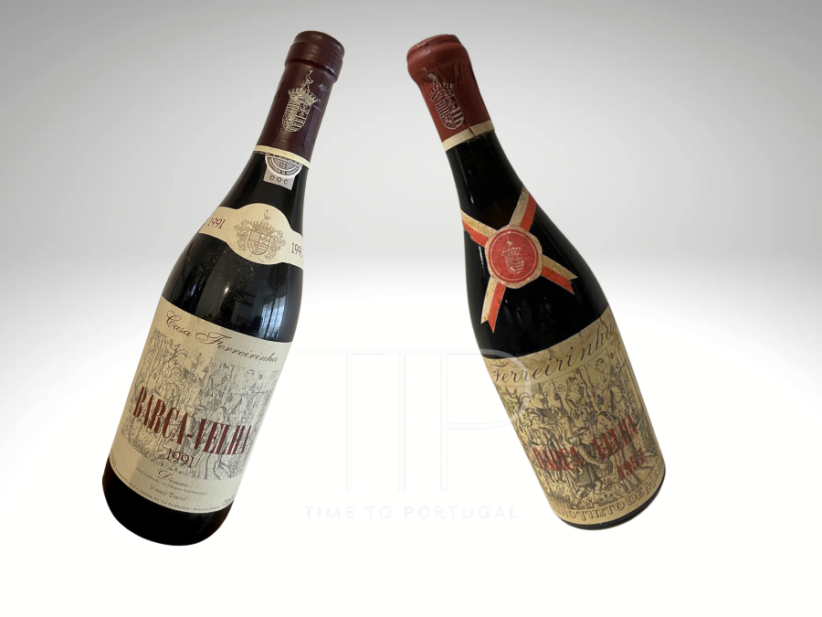 two bottles of old red wine